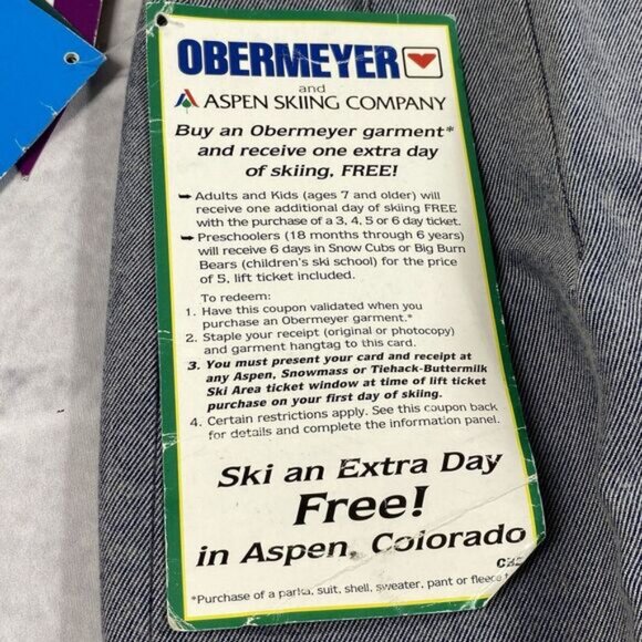 Vintage OBERMEYER Women's Monroe II Stretch In The Boot Ski Pants Size 8‎ L 1993 - Picture 12 of 16